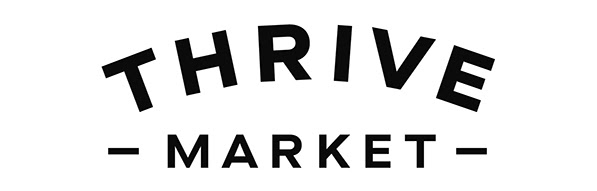 Thrive Market Logo says "Thrive Market" in black letters against a white background | Root Nutrition and Education